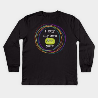 I buy my own yarn - logo Kids Long Sleeve T-Shirt